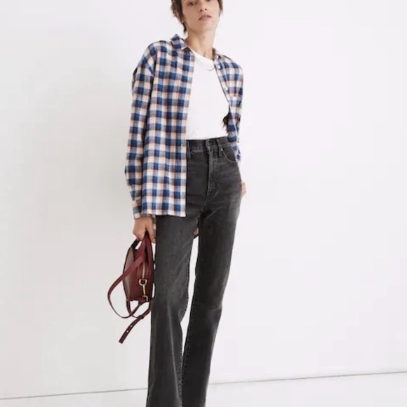 Madewell | Flannel Sunday Shirt in Delgany Plaid | Sz S - Picture 1 of 10